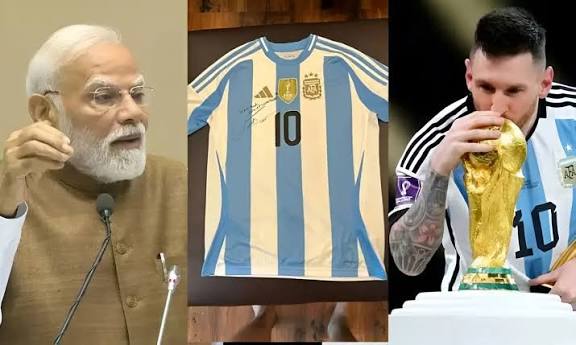पीएम मोदी के 75वें जन्मदिन पर मेसी का तोहफा: साइन की हुई वर्ल्ड कप जर्सी, दिसंबर में भारत आएंगे फुटबॉल स्टार